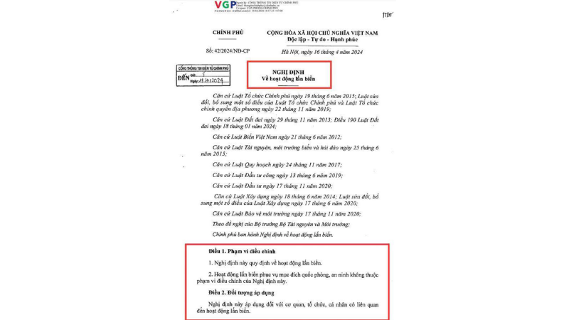 Quyết định hoạt động lấn biển tại dự án Vinhomes Cần Giờ
